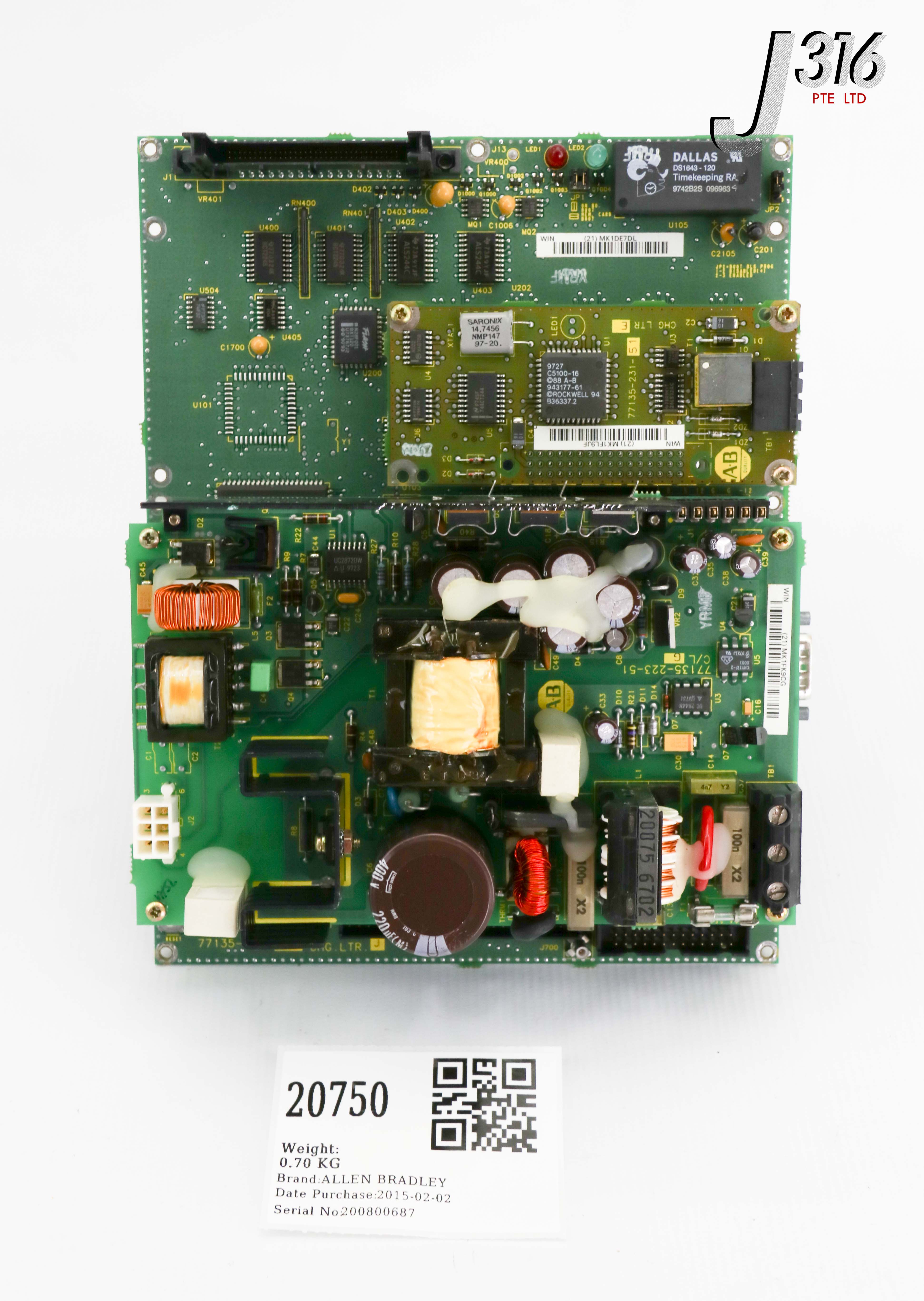 20750 ALLEN BRADLEY PCB CHG. LTR. J BD W/ C/L G 77135-223-51 77135